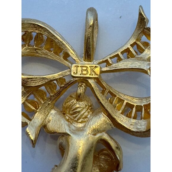 Camrose and Kross JBK Brooch Pin Angel Crystals 18KT Gold Plated Gift Idea 2.5" - Picture 7 of 7